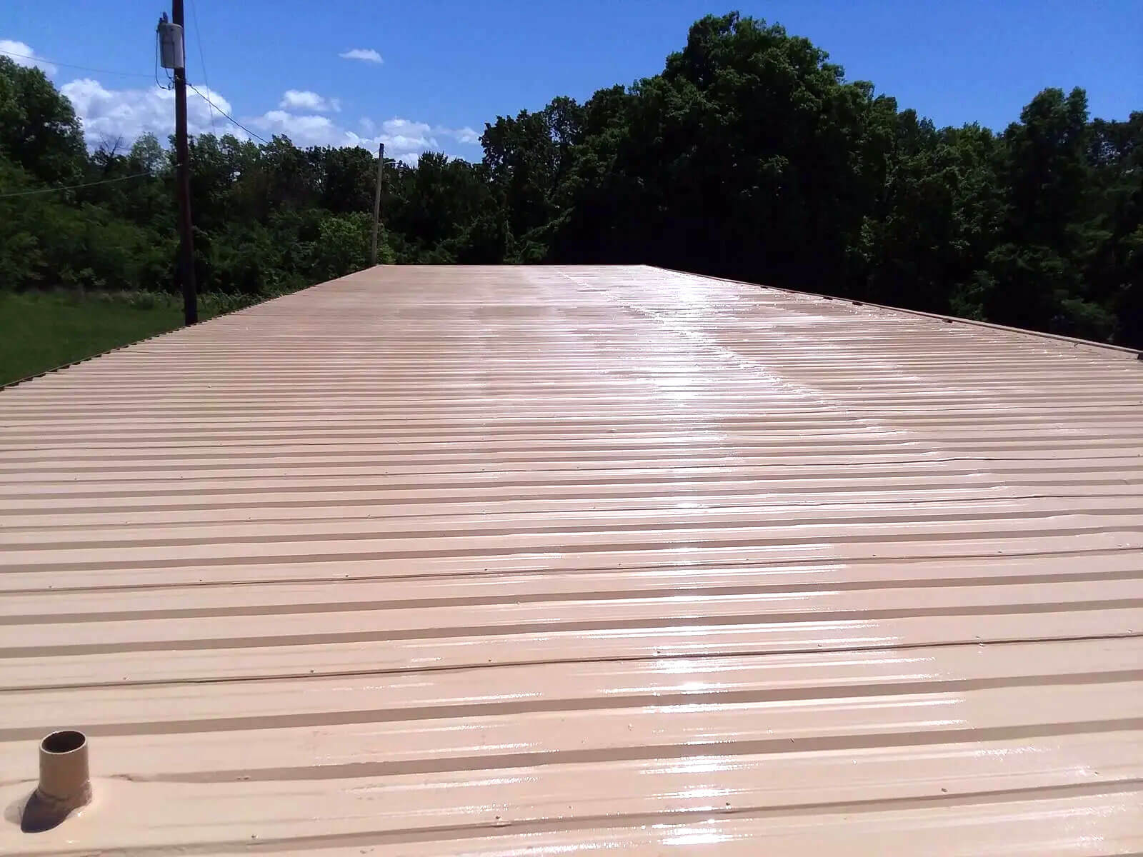 Polyurea-coated commercial metal roof system — project 8