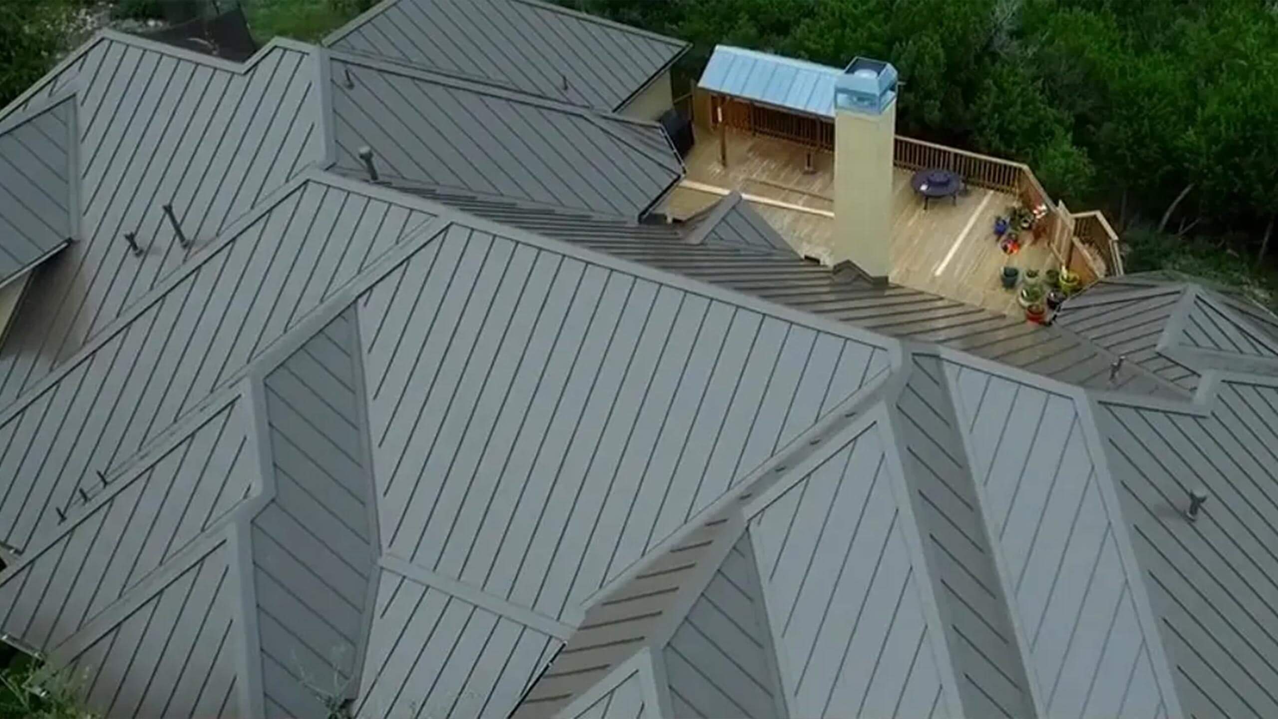 Standing seam metal roof installed by Meyer Roofing in Northern Arkansas